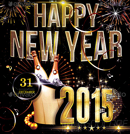 6 beautiful 2015 new year Poster Flyer pary psd templates