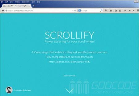 Use the mouse wheel or sliding gestures to browse the page node section by scrollify