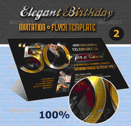 20 beautiful Birthday Greeting and Invitation Cards / PSD template