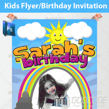 20 beautiful Birthday Greeting and Invitation Cards / PSD template