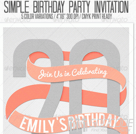 20 beautiful Birthday Greeting and Invitation Cards / PSD template