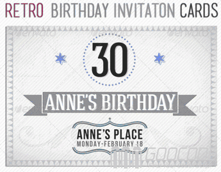 20 beautiful Birthday Greeting and Invitation Cards / PSD template