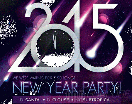 6 beautiful 2015 new year Poster Flyer pary psd templates