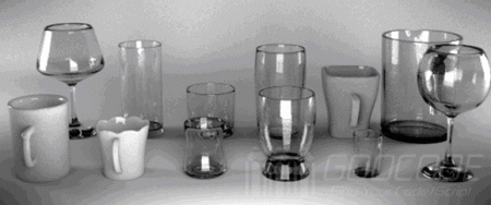 9 realistic cups and glasses 3d models